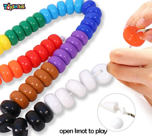 Toyshine Lacing Beads for Toddlers (50 Beads, 1 Strings, 10 Colors) - Educational Montessori Preschool Activities,Toddler Sensory Occupational Therapy Toys