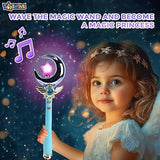 Toyshine Princess Fairy Magic Wand Moon Styling Stick Flashing Toy with Music and Light for Kids - D