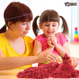 Toyshine Set of 3 Creative Sand (3 x 500 Gram Each) Kids Activity Toy Soft Sand Clay Toy Green, Red and Natural Color