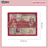 Toyshine Scrapbooking Vintage Collection Mushroom Chronology Gift Box Set of 125pcs Aesthetic Journaling Kit, Scrapbook Kit with Stickers, Washi Tapes, Art Craft Gift for Kids Boys Girls Teens - Red