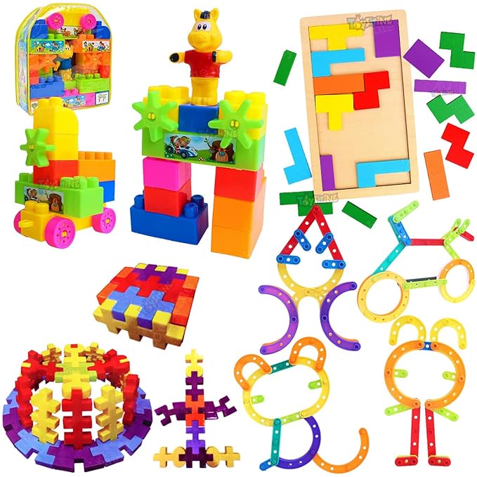 Toyshine Set of 4 Blocks Combo | Smart Blocks, Intelligent Blocks, Bui