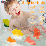 Toyshine 5 pc Floating Squeezy Cute Dino Bathtub Floating Squirter Toys for 1 2 3 4 Year Old Boys Girls Kids