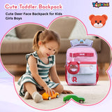 Toyshine 11" Cute Bear Design Kindergarten Backpack for Kids Girls Boys Toddler Backpack Preschool Nursery Travel Bag Picnic Bag, Mini Size - Multi Model A