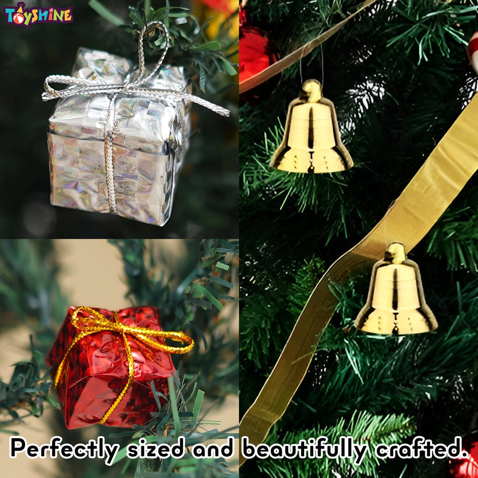 Toyshine 25 Pc Festive Xmas Tree Decorations Christmas Ornaments Hanging Accessories Combo Pack for Home School Office - Eco Small