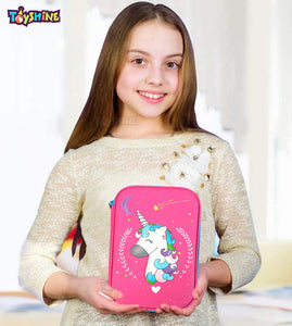 Toyshine Unicorn Hardtop Pencil Case with Compartments or Large Capacity Box