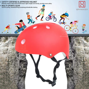 Toyshine Kids Bike Helmet with Tough and Lightweight Shell, Road Cycling, Sports, Skating Helmets with Adjustable - Red SSTP