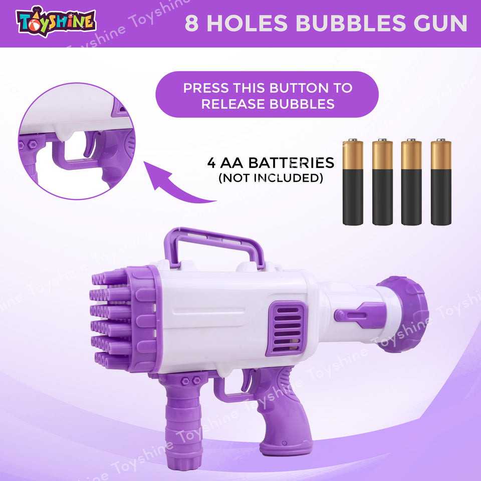 Toyshine Rocket Boom 32 Hole Bubble Blaster for Kids | High Volume Bubble Gun with Solution | Ultimate Bubble Fun Maker - Purple