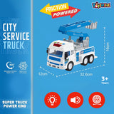 Toyshine 1:16 Scale 360° Rotation Repair Lifter Cum Rescue Ladder Holder Musical Friction Powered Toy Truck for Kids 3+ Years