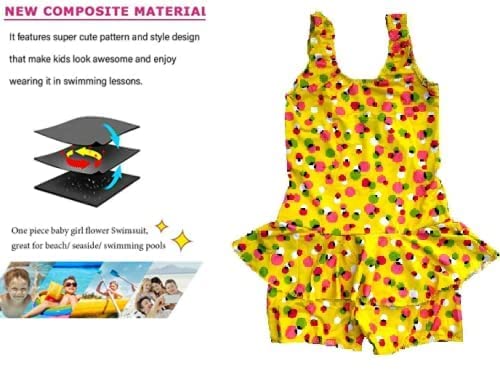 Toyshine Swimming Costume1 Peice Suit for Baby Girls 3-4 yrs SP-103, Color and Design May Vary SSTP Multicolour
