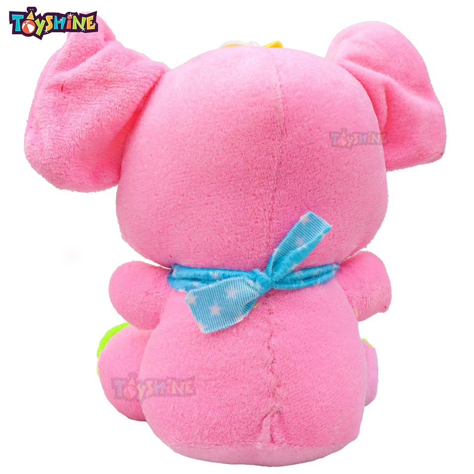 Toyshine Happy Appu Soft Toy for Kids Boy Girl Baby | Soft Feather Cotton Fabric, Peppy Elephant, Light Pink