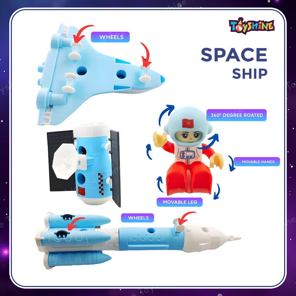 Toyshine DIY Take Apart Toys Rocket Space STEM Toys, Spaceship Playset Space Shuttle, Astronaut, Educational Space Adventure Tool Set Play Assemble Toys Gift for 3Yr+ Boy Girl