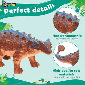 Toyshine Pack of 13 Big Size Soft Wild Animal Dinosaur Rubber Play Toy for Kids Baby 3 4 5 6 7 Year Old, Non Toxic