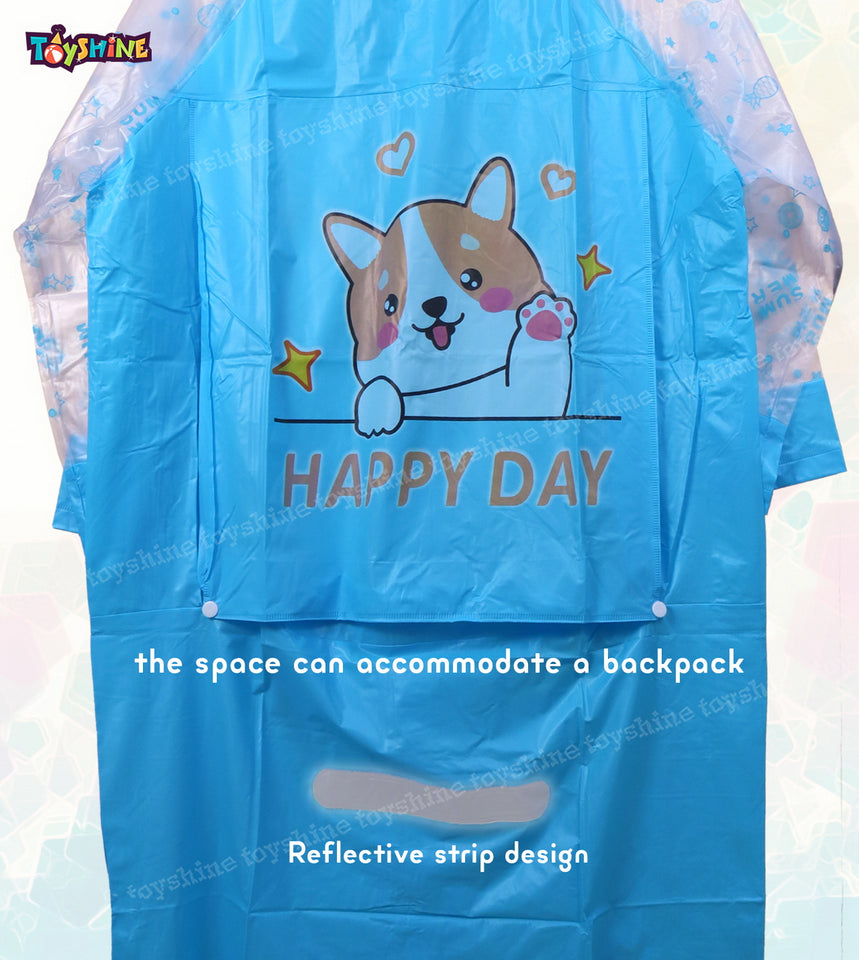 Toyshine Raincoat with School Bag Cover for Girls Boys Waterproof Raincoat Toddler Rainwear for Children Kids- Multicolor