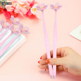 Toyshine 12pc Blossom Petals Design Gel Pens | Cute Fancy Fine Point Pen for Office Stationary School Supplies Birthday Party Favor Return Gift