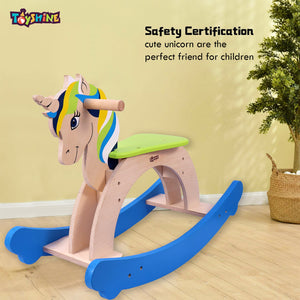 Toyshine Rocking Horse for 1+ Year Old, Wooden Rocking Horse for Toddler Ages 1-3, Baby Animal Rockers Kids Horse Ride On Toy, Great Gifts for 1 Year Old, 65cm*24cm*44cm