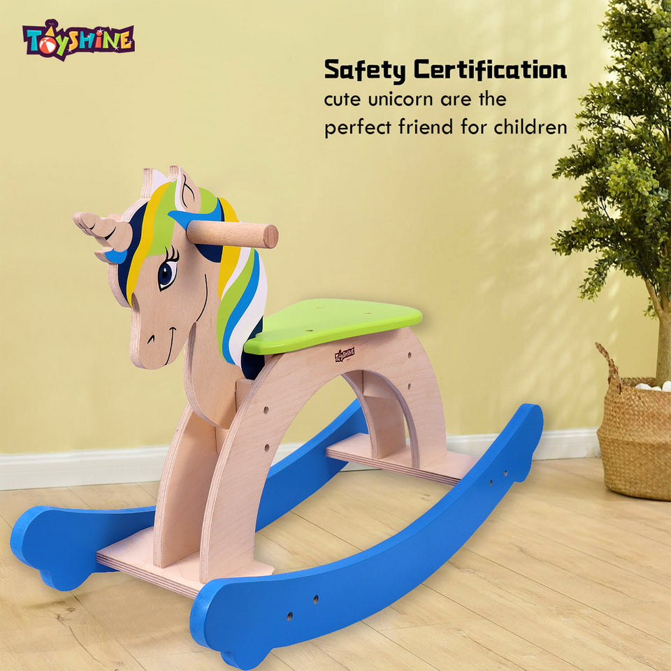 Toyshine Rocking Horse for 1+ Year Old, Wooden Rocking Horse for Toddler Ages 1-3, Baby Animal Rockers Kids Horse Ride On Toy, Great Gifts for 1 Year Old, 65cm*24cm*44cm