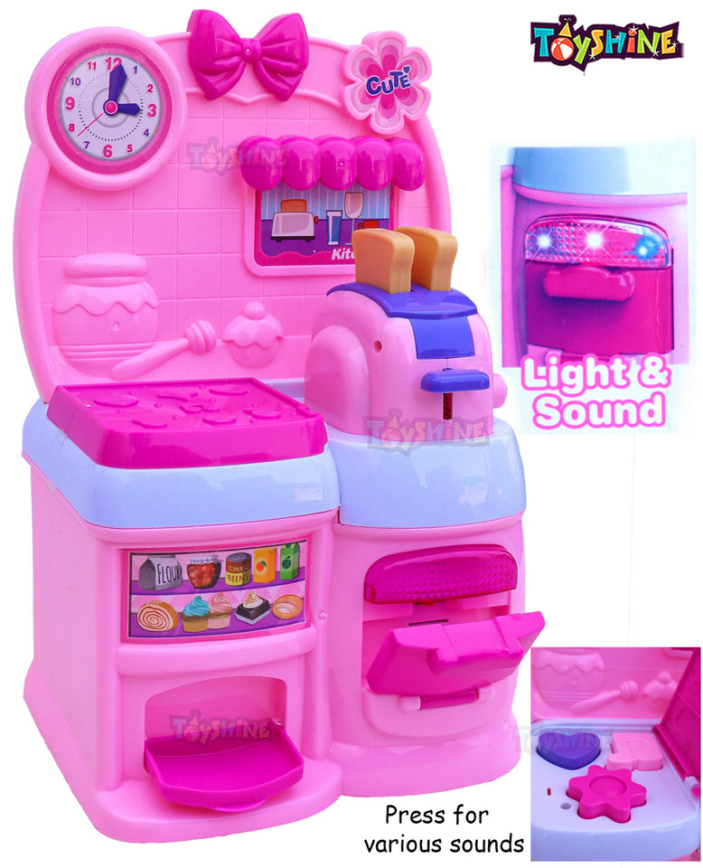 Toyshine Cooking Kitchen Toy Set, Battery Operated Play Set with Music and Lights