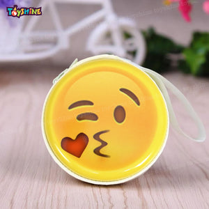 Toyshine smiley emoji metal tin pouch for earphone, coins, birthday return gifts (pack of 6)- Multi color