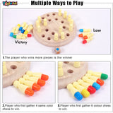 Toyshine Color Memory Matching Brain Teasers Wooden Chess Game for Mind Sharpness Learning Activities Educational Montessori Toy for 3+Boy Girl Gift