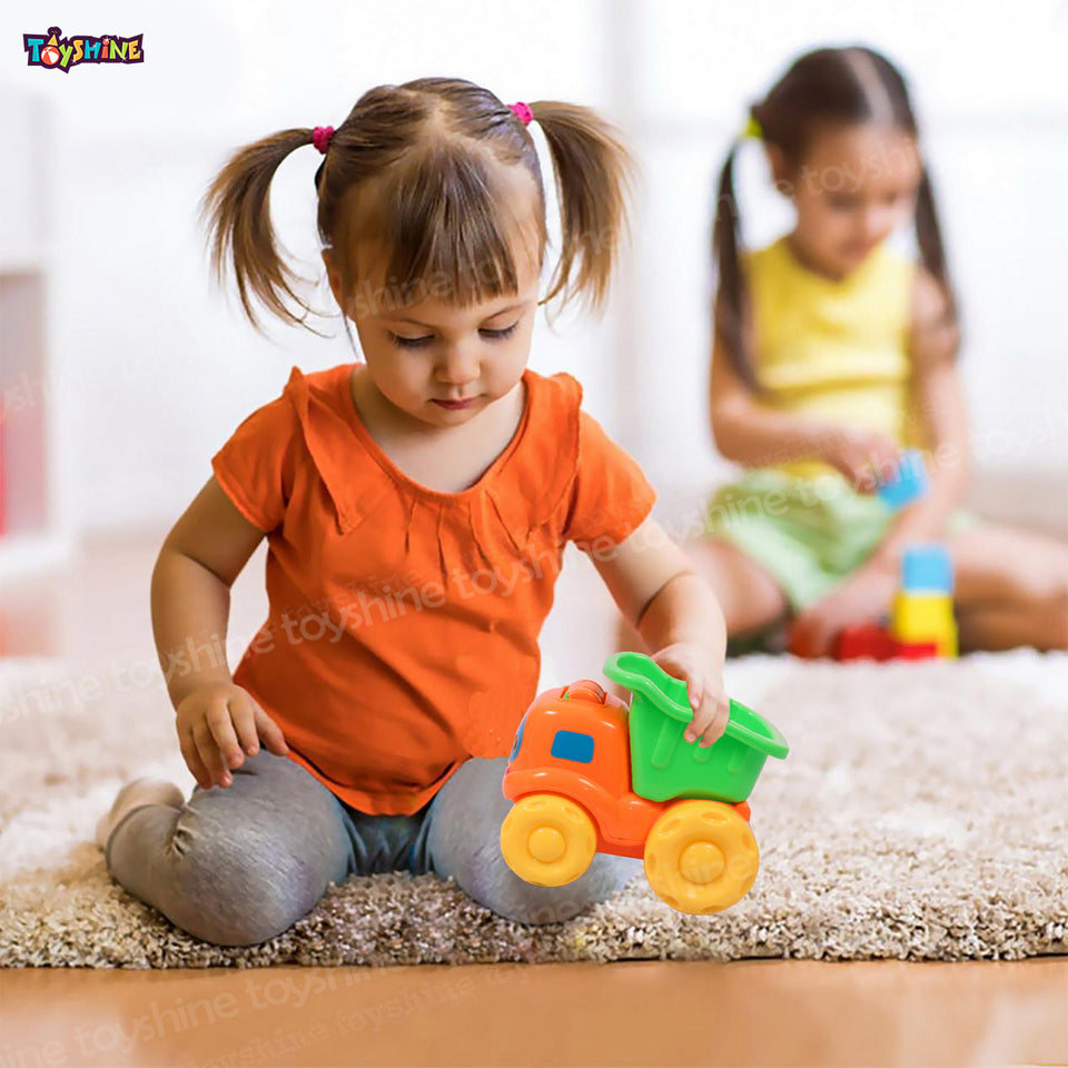 Toyshine Pack of 3 Dumper Toy Construction Cars Push and Go Play Set Friction Powered Vehicles for Kids Educational Toy Set