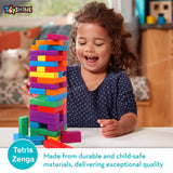 Toyshine Plastic Tetris Puzzle Brain Teaser Toy Colorful Tumbling Tower Stacking Game Montessori Intelligence Educational Gift for Kids Boys Girls