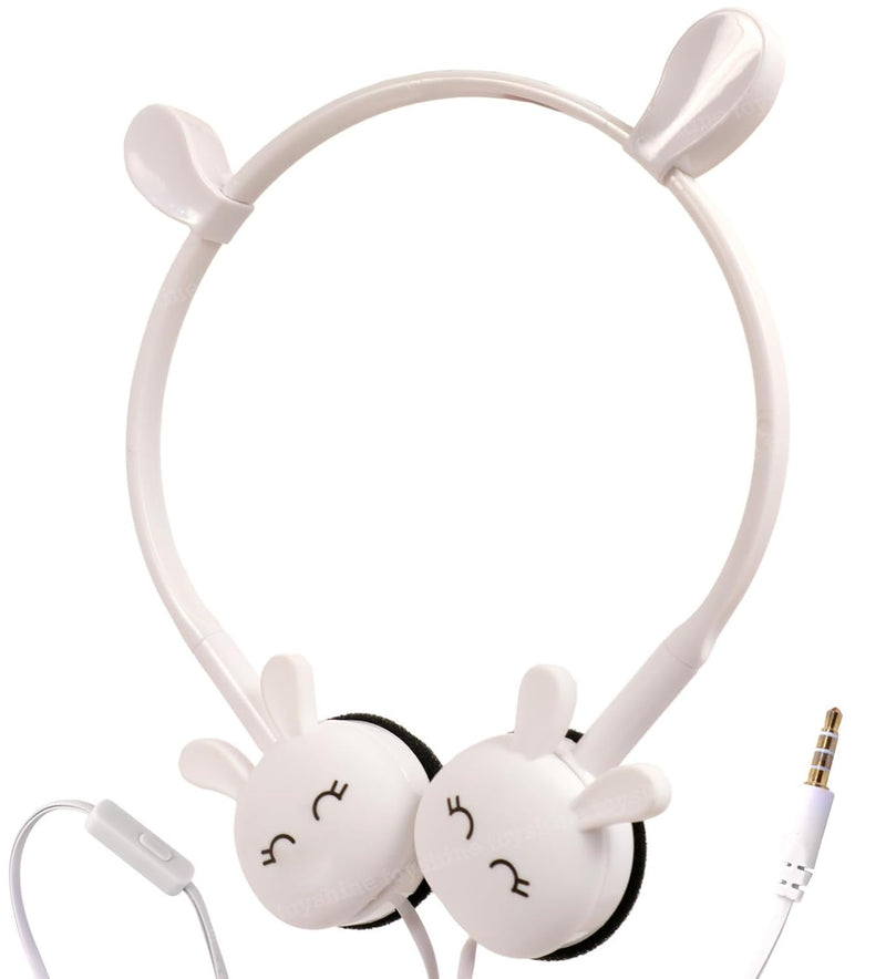 Toyshine Rabbit Design Headphone, Stereo with Mic Earphone, Stylish  Headphones for Girls/Boys Jack On Ear Wired- White