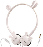 Toyshine Rabbit Design Headphone, Stereo with Mic Earphone, Stylish Headphones for Girls/Boys 3.5mm Jack On Ear Wired- White