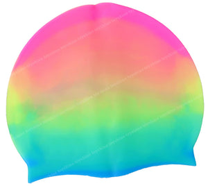 Toyshine Silicone Long Hair Swim Caps - Durable Silicone Swimming Cap Pink Multi SSTP