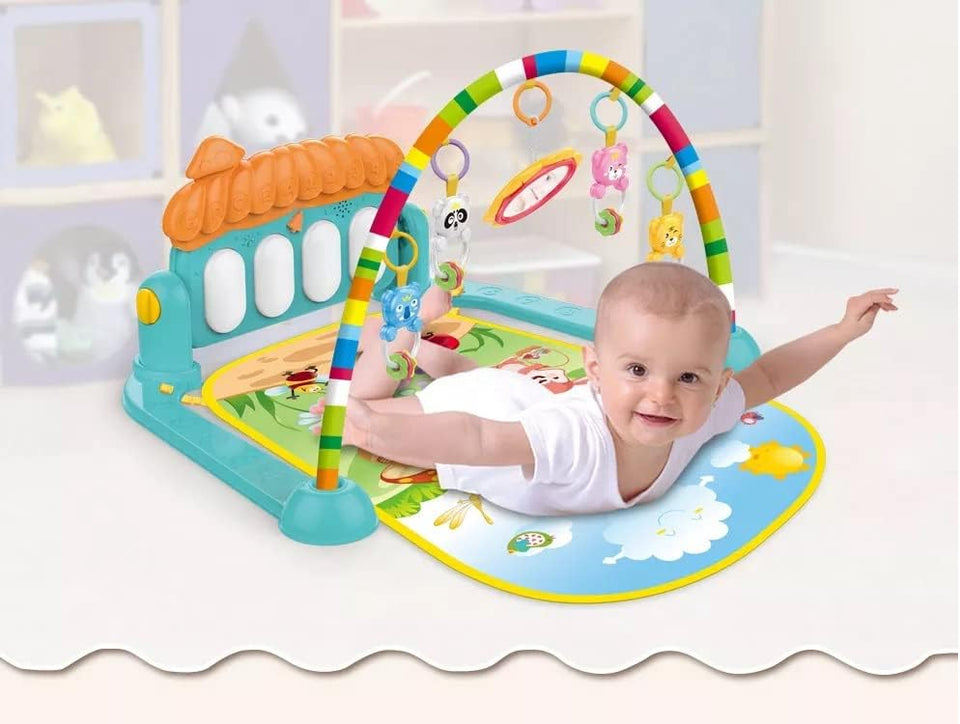 Toyshine Baby Gym Play Mat Musical Activity Center Kick & Play Piano Gym Tummy Time Padded Mat for Newborn Toddler Infants