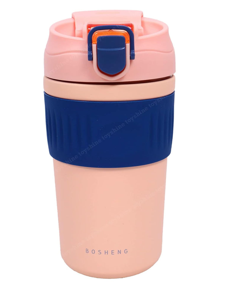 Toyshine Basic Handy Bottle Hot Cold Stainless Steel 304 Water Bottle for Kids, Adults Double Walled Flask Metal Thermos, Spill Proof Closure, BPA Free for School Home, Drinkware, 480 ML, Pink