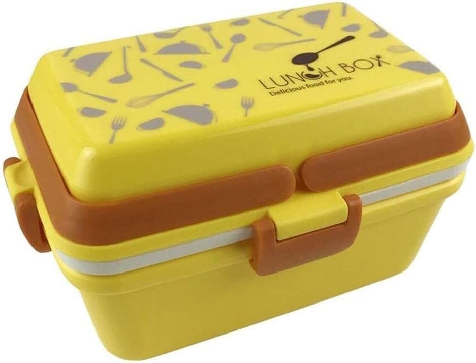 Spanker 1300ML BPAs Free Leak Proof Mom’s Choice Lunch Box with Fruit/Yogurt Pot Durable Perfect Size Kids Bento Box - Yellow