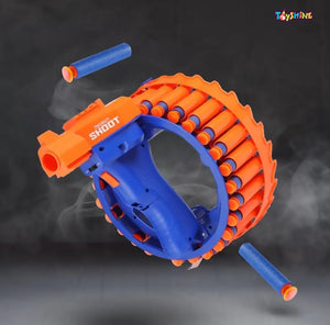 Toyshine Electric Toy Gun Automatic Soft Foam Bullet Blaster Gun Toy, Rechargeable 28 Burst EVA Soft Bullet Wrist Blasting Bracelet Auto Soft Bullet Gun Target Shooting Game Toy for Kids