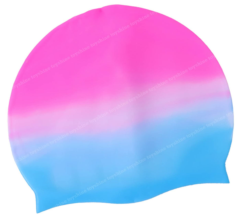 Toyshine Silicone Long Hair Swim Caps - Durable Silicone Swimming Cap Pink Multi SSTP