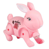 Toyshine Battery Operated Cute Interactive Walking Rabbit with Light & Sound Cuddly Electronic Pet Educational Features Toy for Kids- Pink