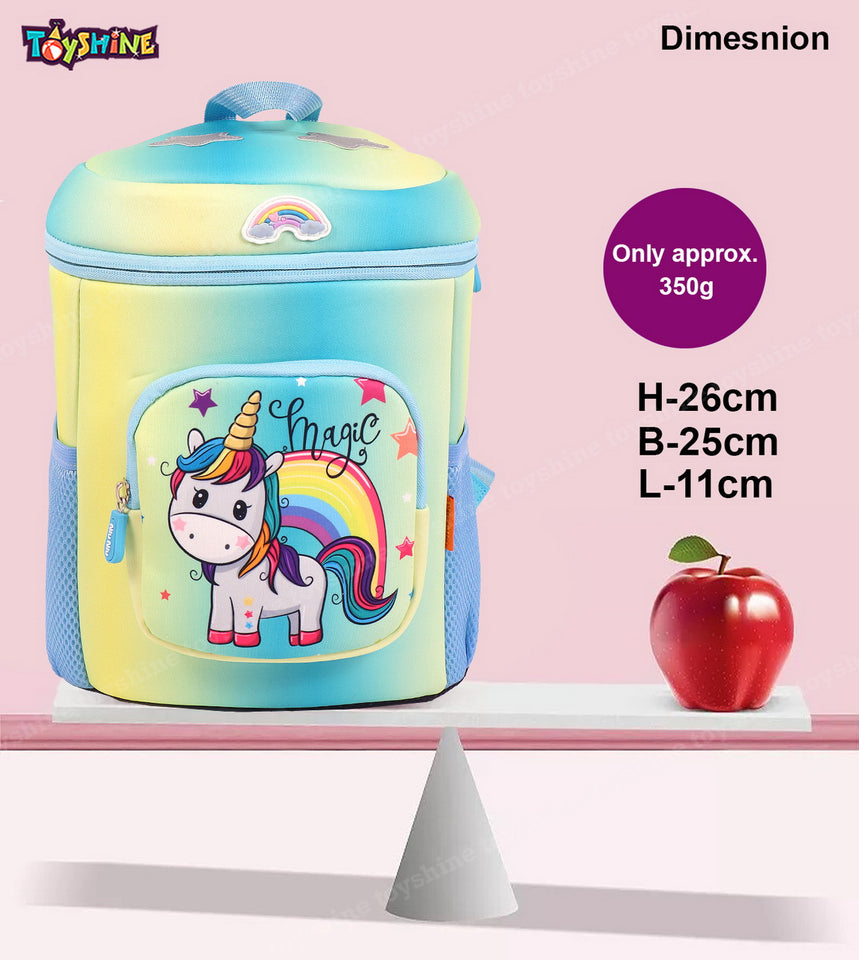 Toyshine 12" Unicorn Backpack for Kids Girls Boys Cute Toddler Backpack Preschool Nursery Travel Bag - BlueMulti
