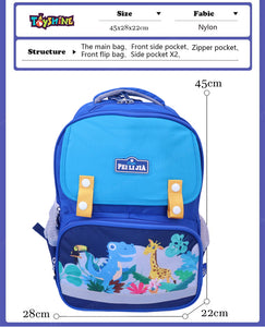 Toyshine 16 Inches Animal Print High School College Backpacks for Teen Girls Boys Lightweight Bag- Blue