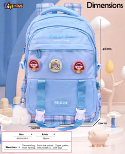 Toyshine High School Backpacks for Teen Girls Boys with 3 Cute Badges, Lightweight Bags for kids - Blue