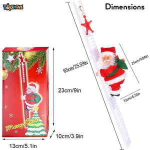 Toyshine Santa Climbing Ladder Christmas Decoration Electric Santa Claus Climbing Rope Ladder, Christmas Super Climbing Santa Plush Doll Toy for Christmas Tree Ornament