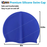 Toyshine Swimming Combo Kit for kids- 1 pc swim cap, 1 Anti Fog Goggles with ear plugs (Blue Combo)