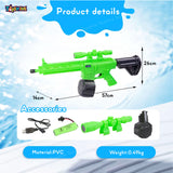 Toyshine Electric Holi Water Toy Gun 600 ML Tank Capacity Rechargeable with Pressure Mechanism for Range Upto 25 FT A Powerful Squirt Guns for Kids Outdoor Water Fun - Green