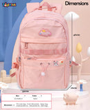 Toyshine Cute Bunny High School Backpacks for Teen Girls Boys, Lightweight Bags for Kids - Pink