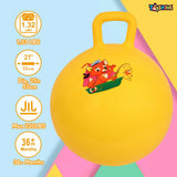 Toyshine Hopper Ball 55cm for Kids Ages: 5+ Inflatable Hopping Balls Jumping Therapy Ball Toys Sit and Bounce Ball with Handle - Yellow