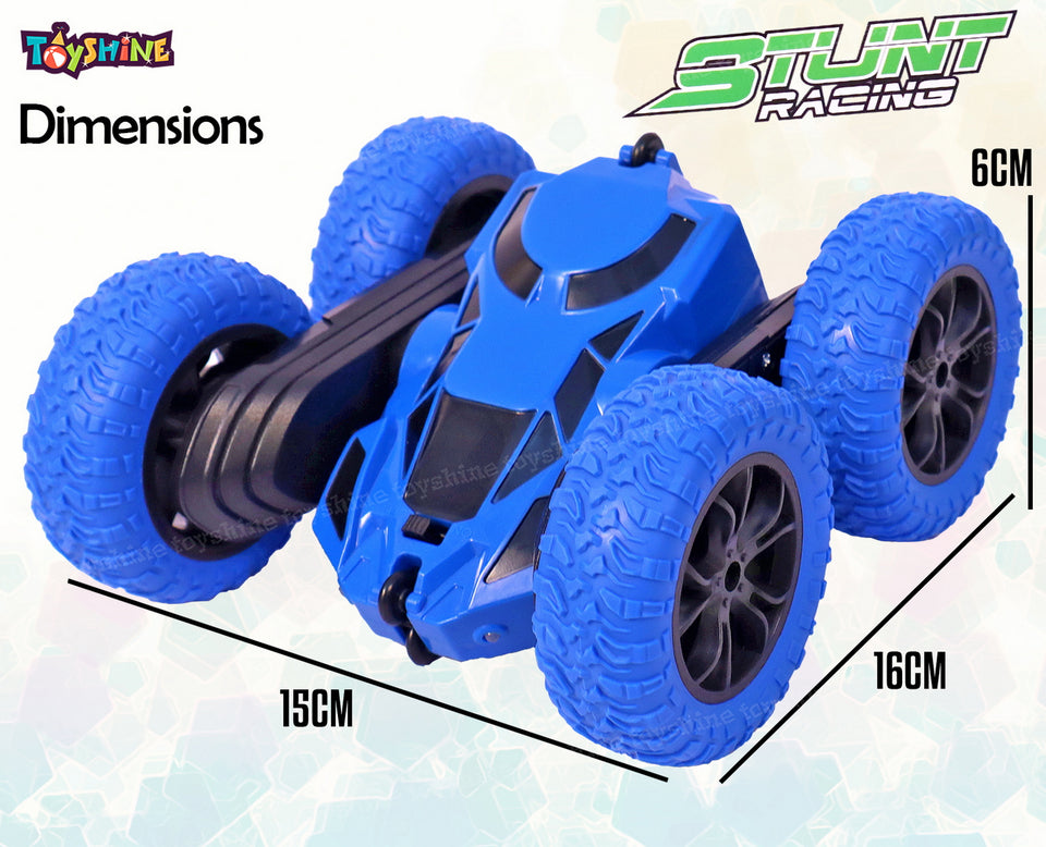 Toyshine Stunt Racing RC Car 4WD Remote Control Car 360 Degree Flips Double Sided Walking Rotating Stunt Car Electric Rechargeable Off Road - Blue