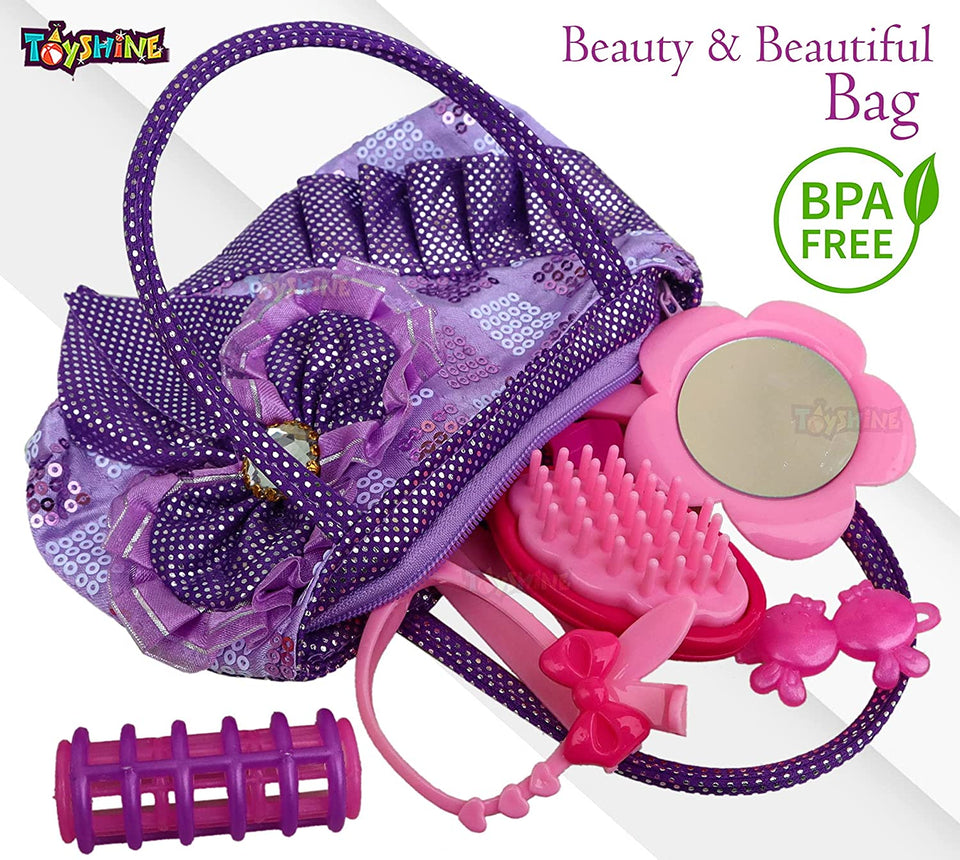 Toyshine Boss Lady Miniature Doll with Make Up Accessory Hair Brush, Mirror & Hair Clip, and Bag - Multi-Color