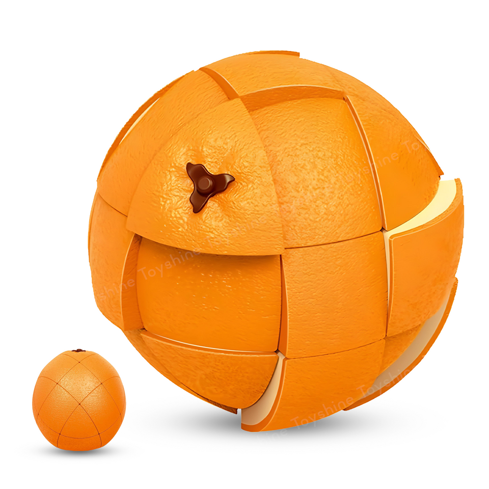 Toyshine Orange Shaped Magic Speed Cube 3x3, Stress Relief Toys for Adults & Children, Cube Educational Creative Puzzle Toys Gifts for Kids Boys Girls Age 3 +