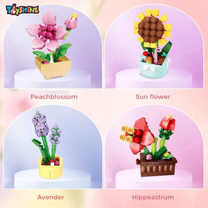 Toyshine Flower Building Blocks Toy kit, Artificial Flowers for Home, Mini Bricks Building Blocks Sets, DIY Decoration Home, Gift for Girls and Boys (752PCS)