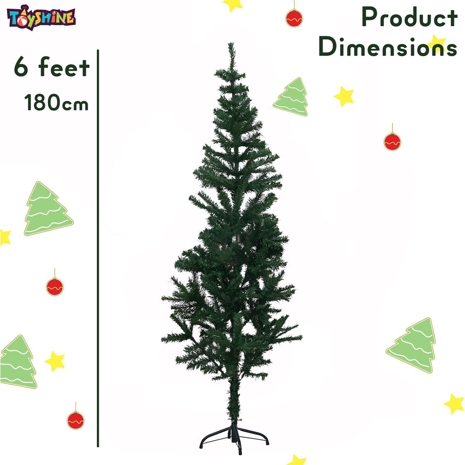 Toyshine 6 Feet Artificial Christmas Tree Xmas Tree for Indoor Outdoor Home Living Room Office Church Decor