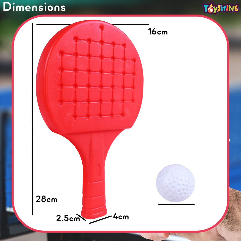 Toyshine Junior Portable Easy to Carry Lite Weight Plastic TT Racket Set Includes 2 Racquets and 2 Balls Tennis Toy Indoor & Outdoor Sports Equipment for Kids Birthday Gift - Multi