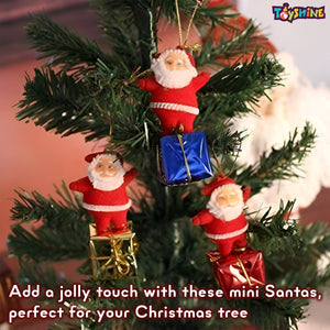 Toyshine 6 Pc Cute Mini Santa Claus Christmas Tree Hanging Decorations Xmas Tree Ornaments Santa Claus Toy Doll for Kids & Christmas Decor