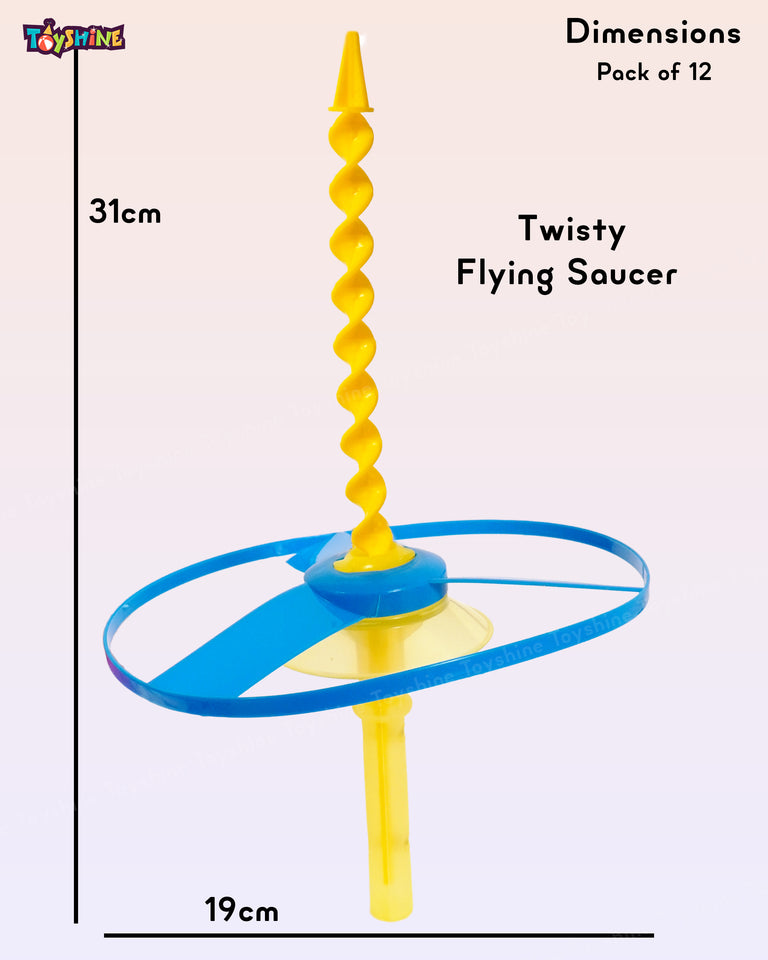 Toyshine Twisty Pull String Flying Saucer Fly and Catch Helicopter Toy Flies Upto 50 ft Outdoor and Indoor Play for Age 3+